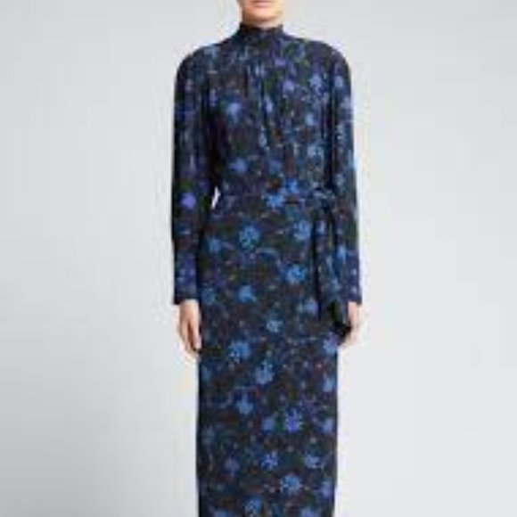 Hunter Mock Neck Long Sleeve Silk Blend Dress - Picture 3 of 4
